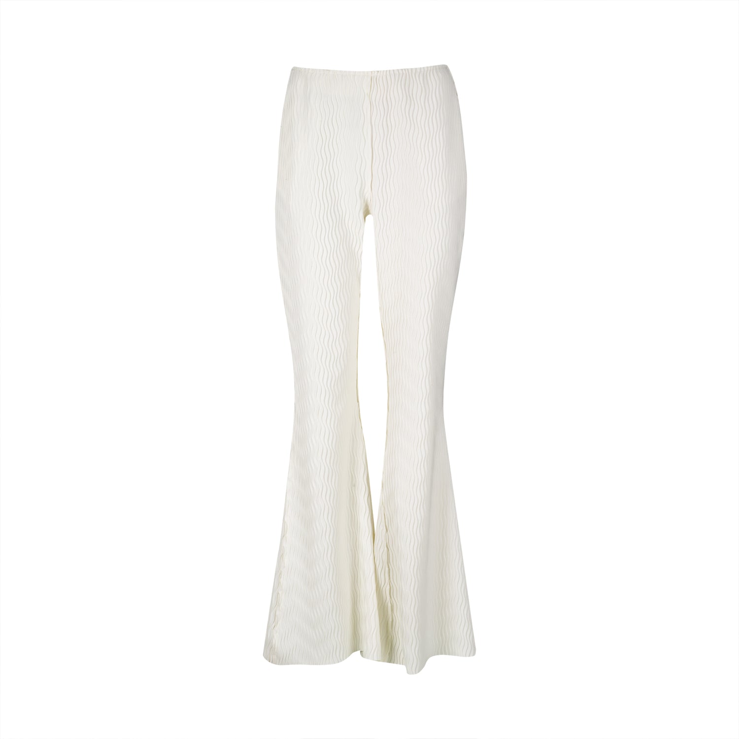 Wavy Pleated Flare Pants