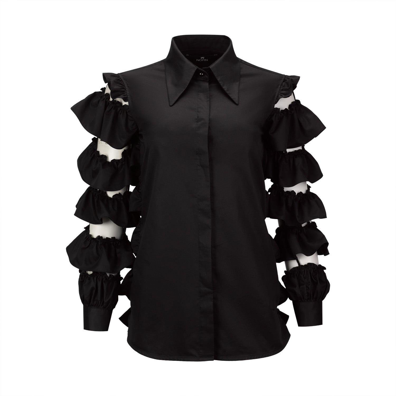 Ruffled Cotton Shirt