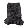 Satin Draped Skirt with Ruffles