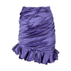 Satin Draped Skirt with Ruffles