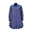 Silk Shirt Dress with Asymmetrical Ruffles