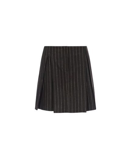 Pinstripe Pleated Skirt