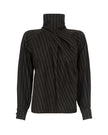 Pinstripe Turtleneck Sweater