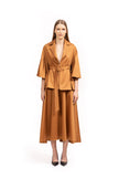 Pleated Coat with Belt