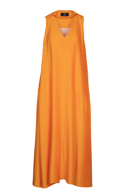 Pleated V-Neck Dress