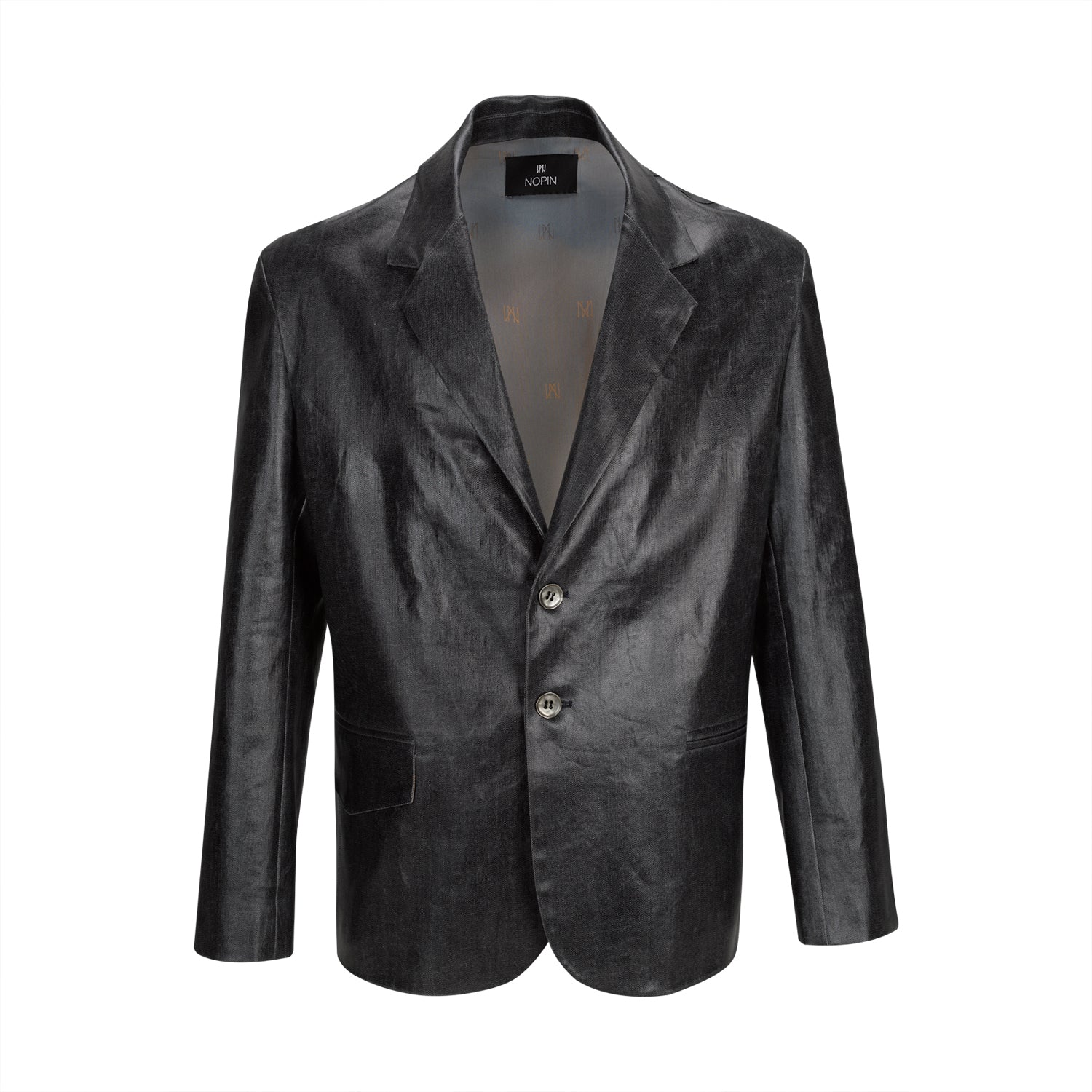 Denim Men Blazer with Transparent Foil