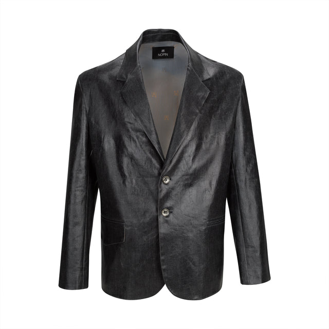 Denim Men Blazer with Transparent Foil