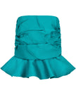 Bandeau Satin Top with Evasé Ruffle