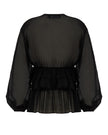 V-Neck Blouse with Evasé Ruffles