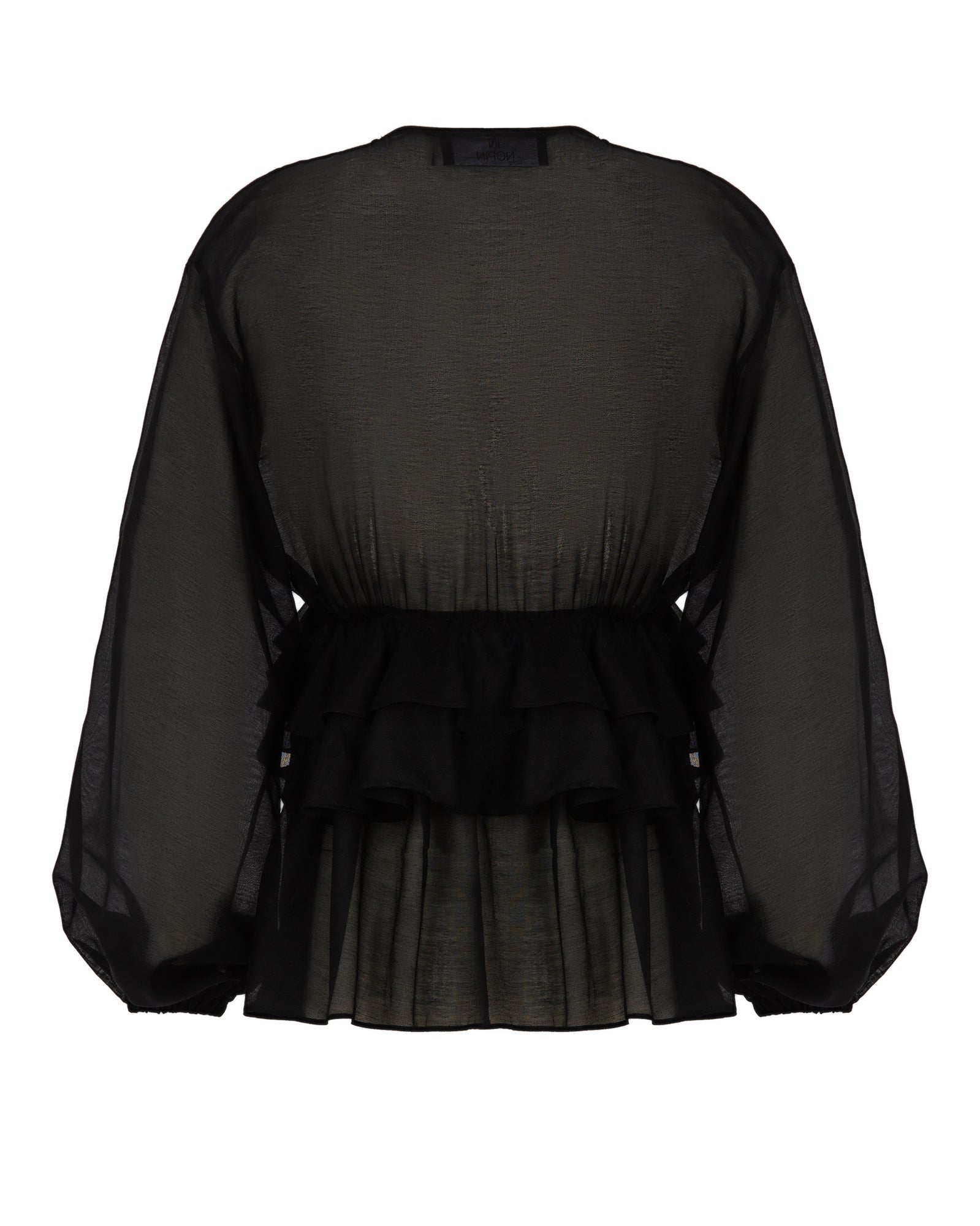 V-Neck Blouse with Evasé Ruffles